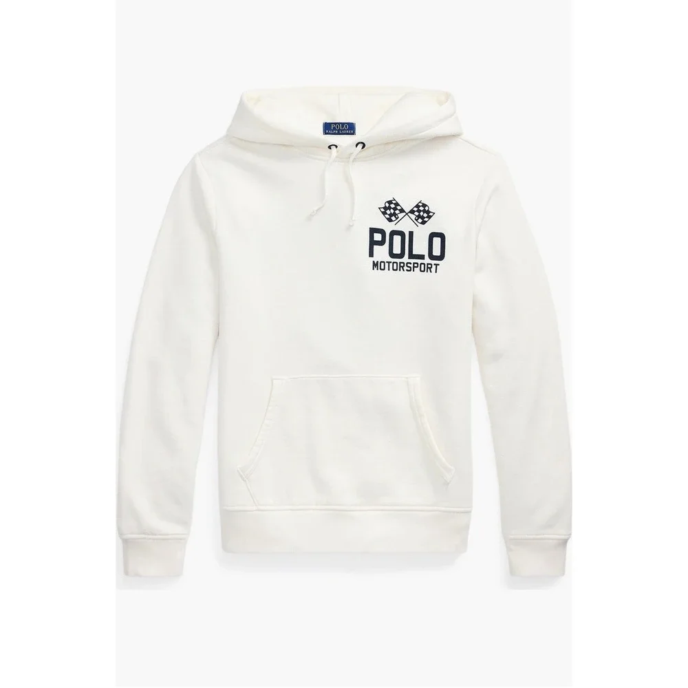 Polo Ralph Lauren Polo Motorsport Hoodie White With Back Graphic Mens Size S NWT